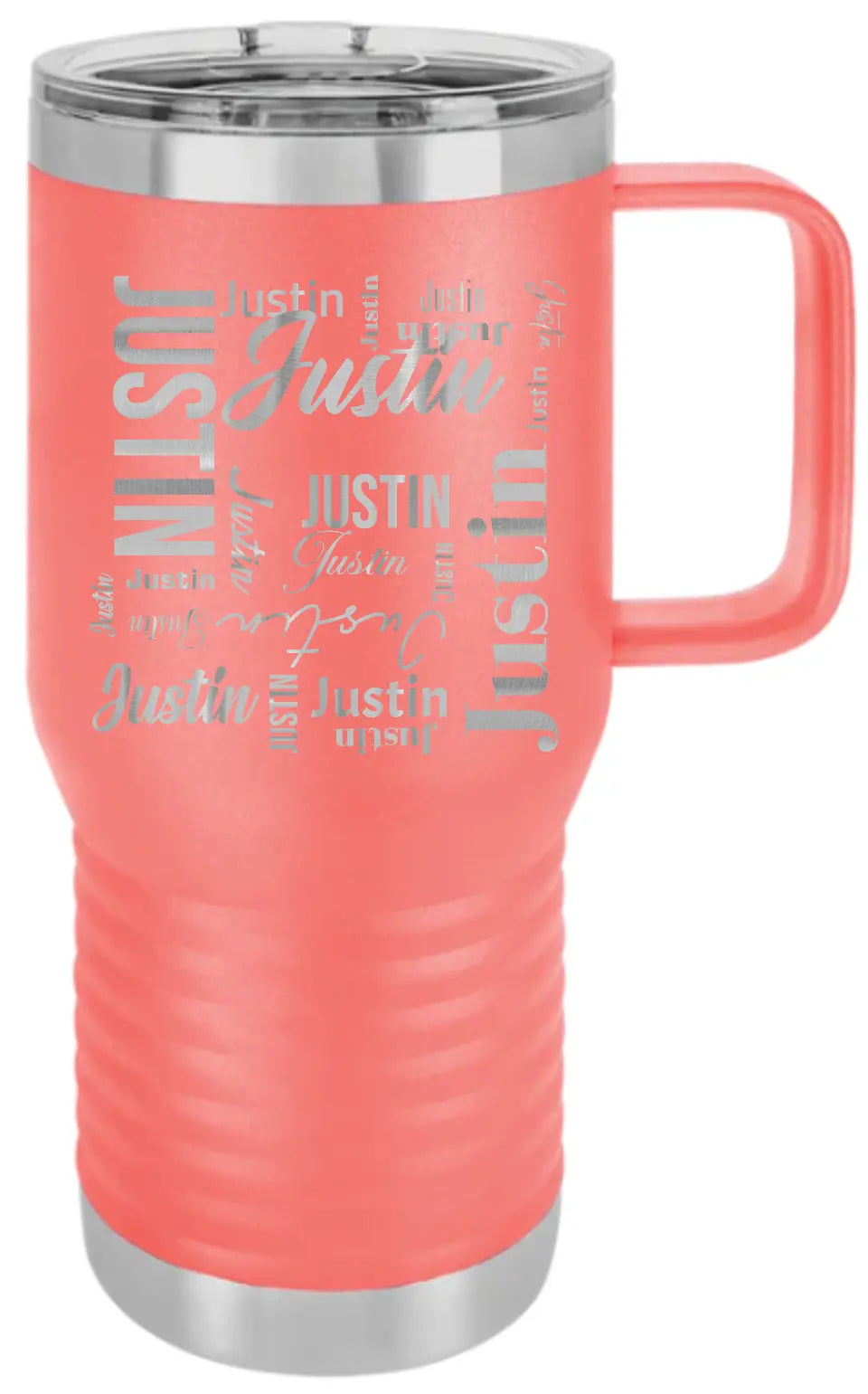 Double Walled Vacuum Insulated Travel Mug - Medium First Name On Repeat