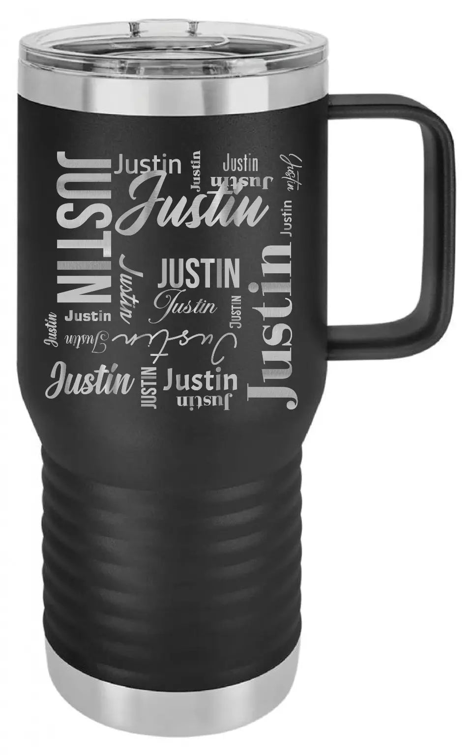 Double Walled Vacuum Insulated Travel Mug - Medium First Name On Repeat