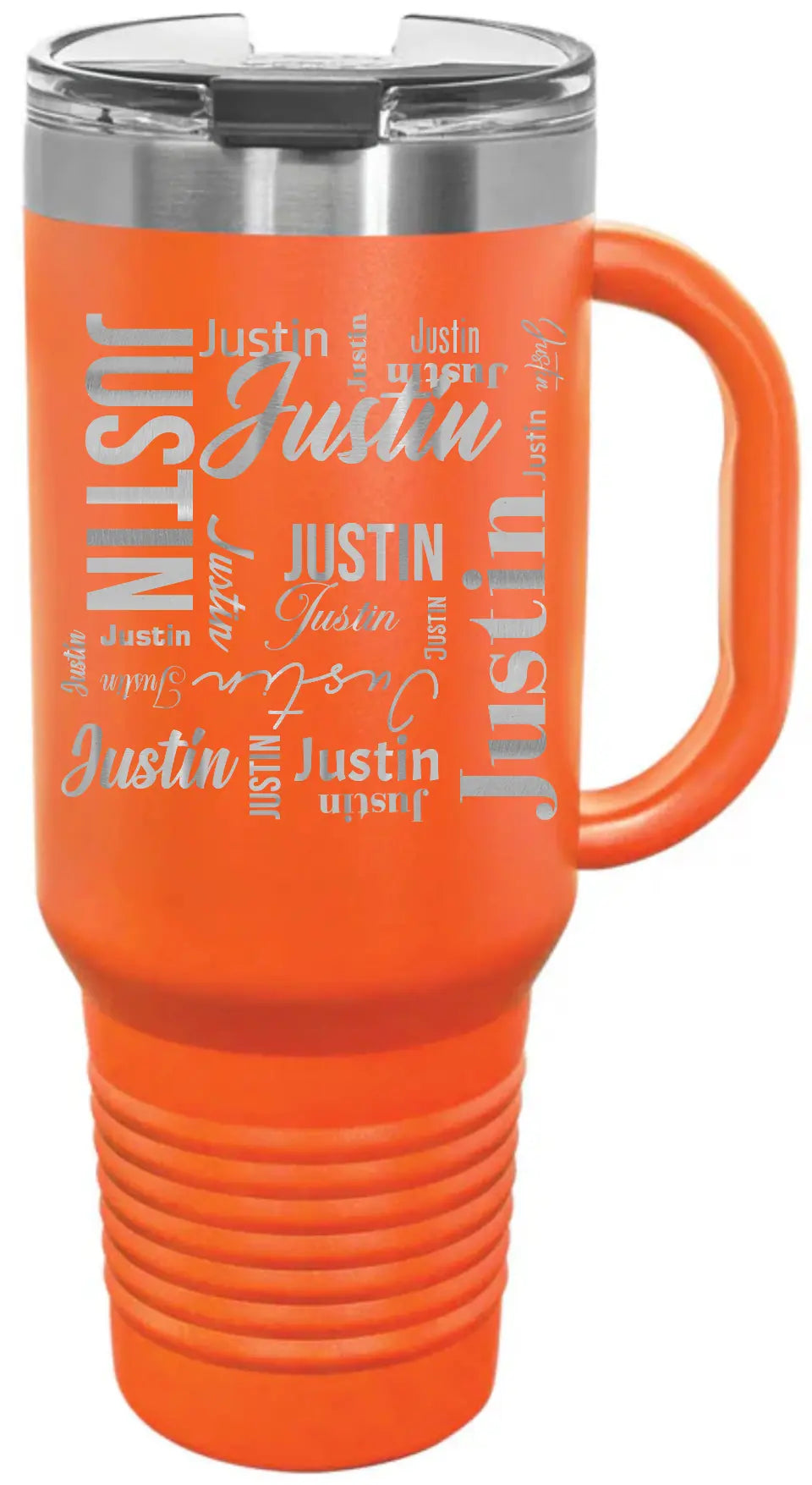Double Walled Vacuum Insulated Travel Mug - Medium First Name On Repeat