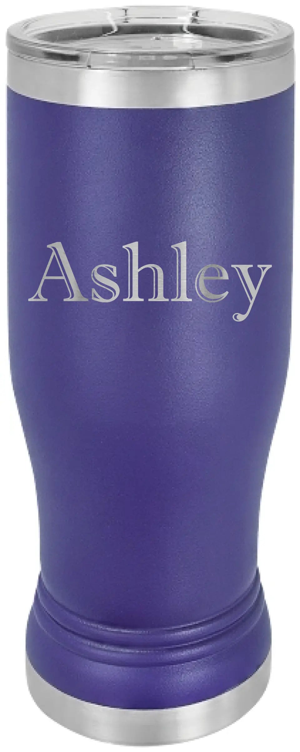 Double Walled Vacuum Insulated Pilsner Tumbler with Slider Lid - Horizontal Custom Name