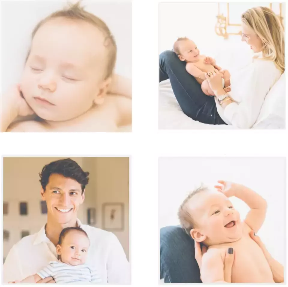 Square Marble Coasters - Set of 4 - Up to 4 Custom Photos