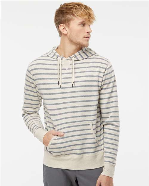 Model Oatmeal Heather/ Salt & Pepper Stripe
