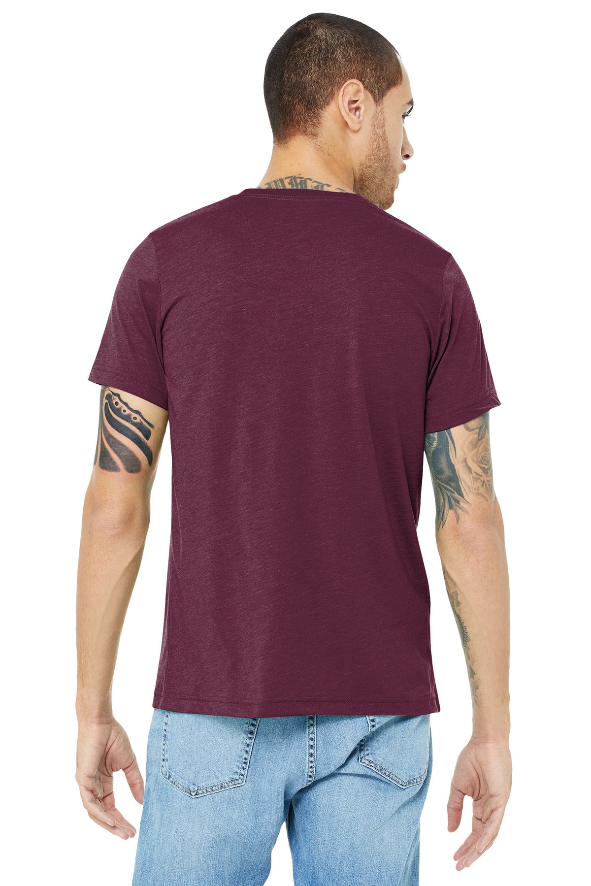 Back Model Solid Maroon Triblend
