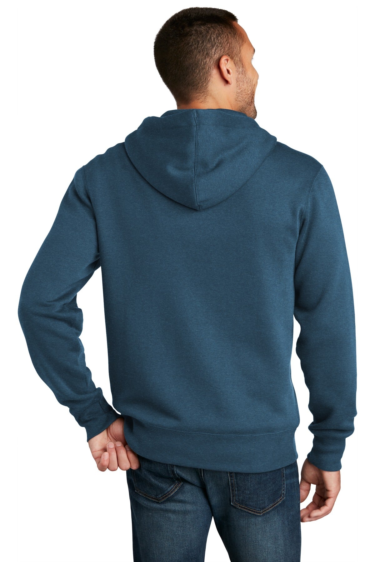 Back Model Heathered Poseidon Blue