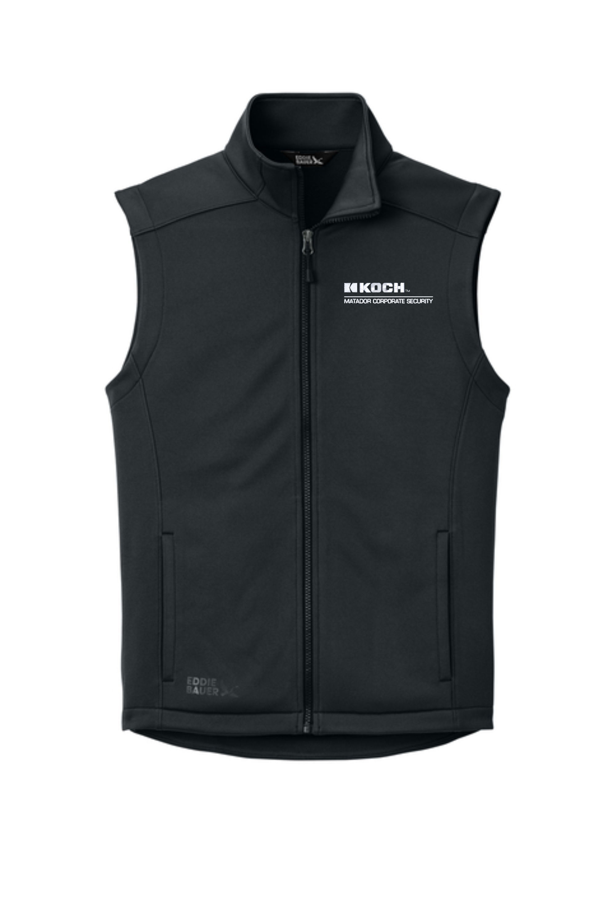 Eddie Bauer® Smooth Mid Layer Fleece Vest EB2560 With Koch Text Embroidery