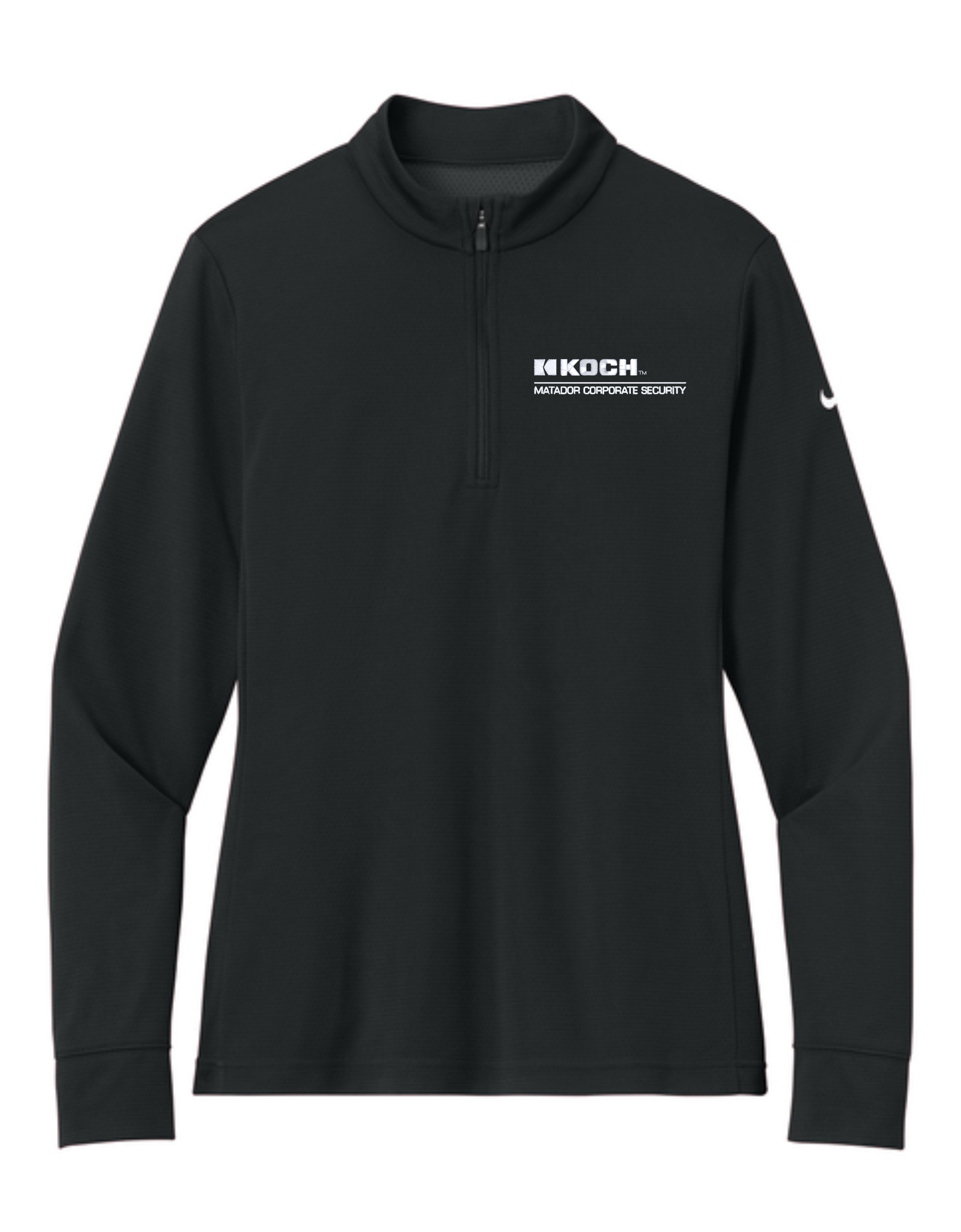 Nike Women's Essential 1/2-Zip Cover-Up NKHM7969 With Koch Text Embroidery