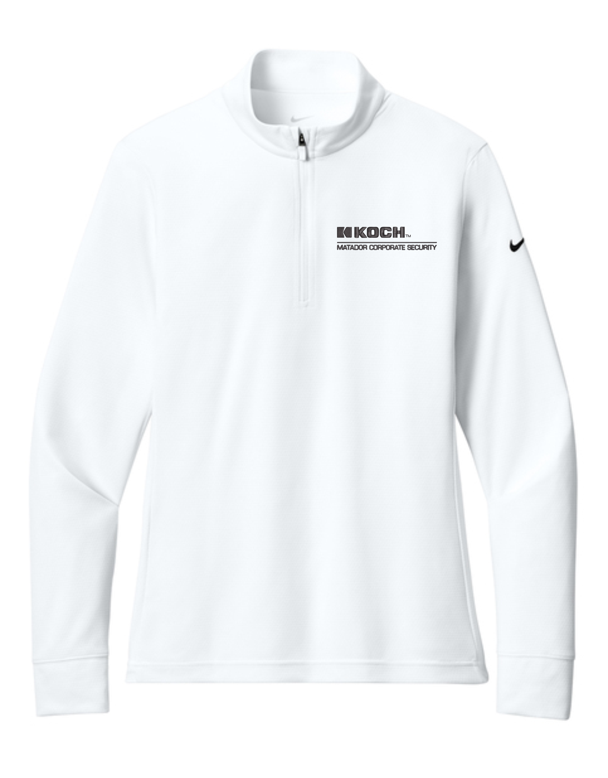 Nike Women's Essential 1/2-Zip Cover-Up NKHM7969 With Koch Text Embroidery