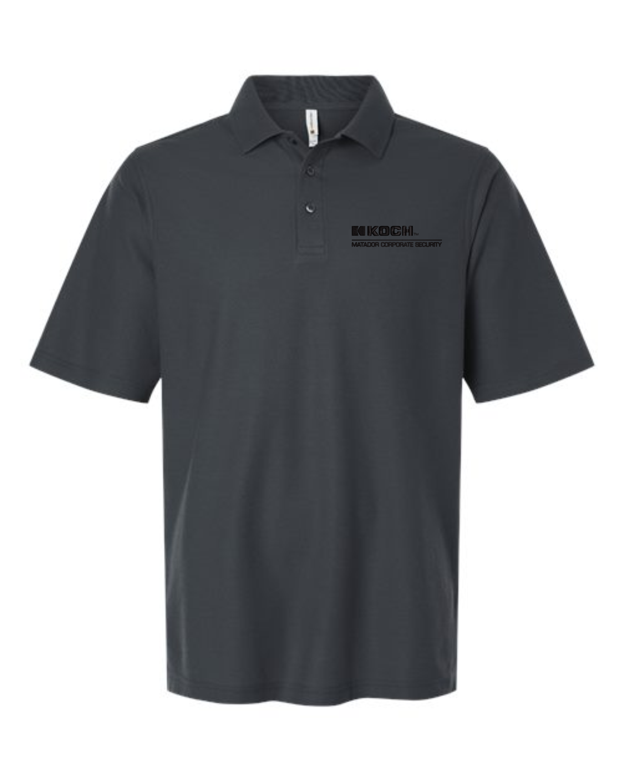 Harriton M105T Men's Tall Maverick CVC Pique Polo With Koch Text Embroidery