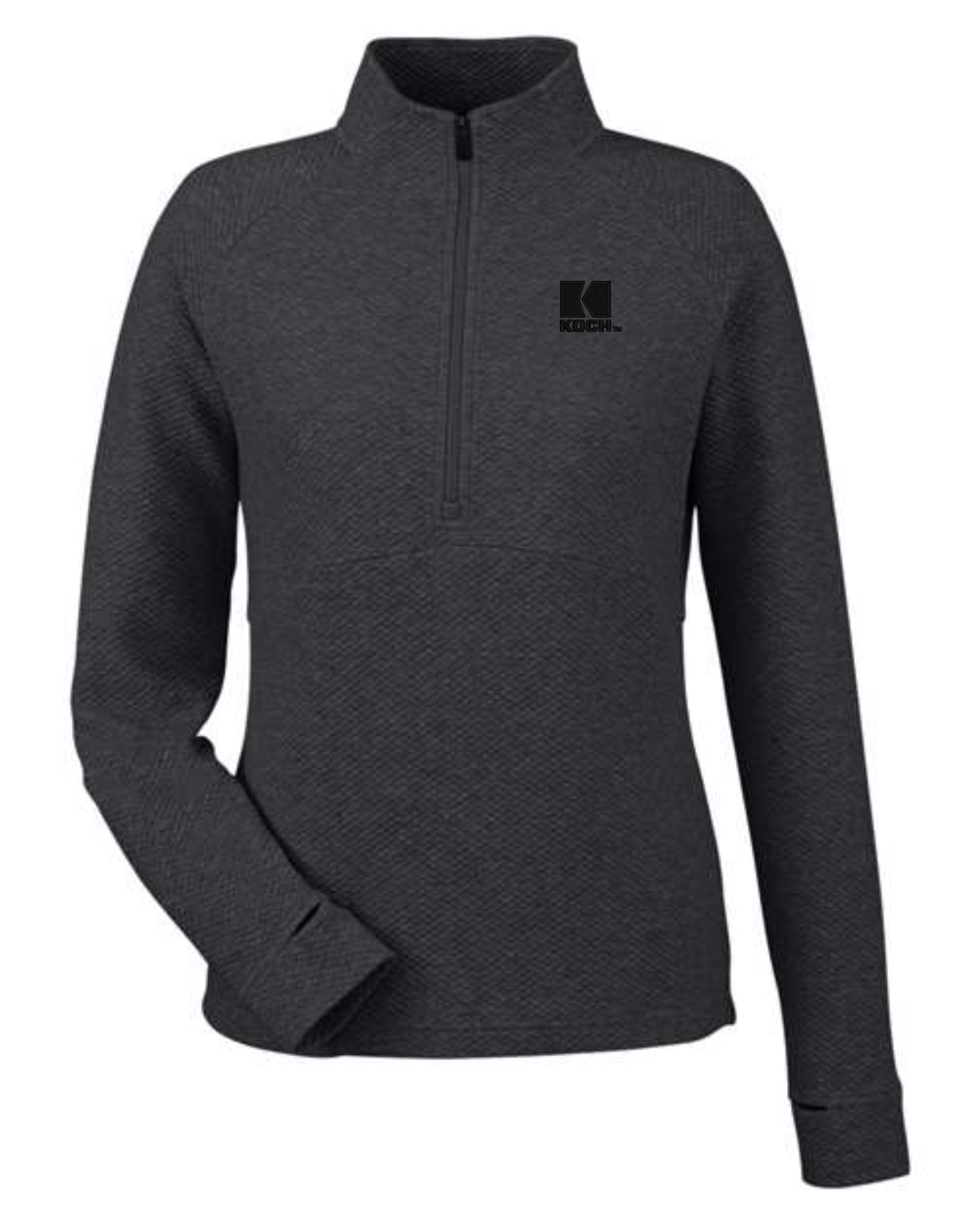 North End NE725W Women's Spirit Textured Quarter-Zip Pullover With Koch Embroidery