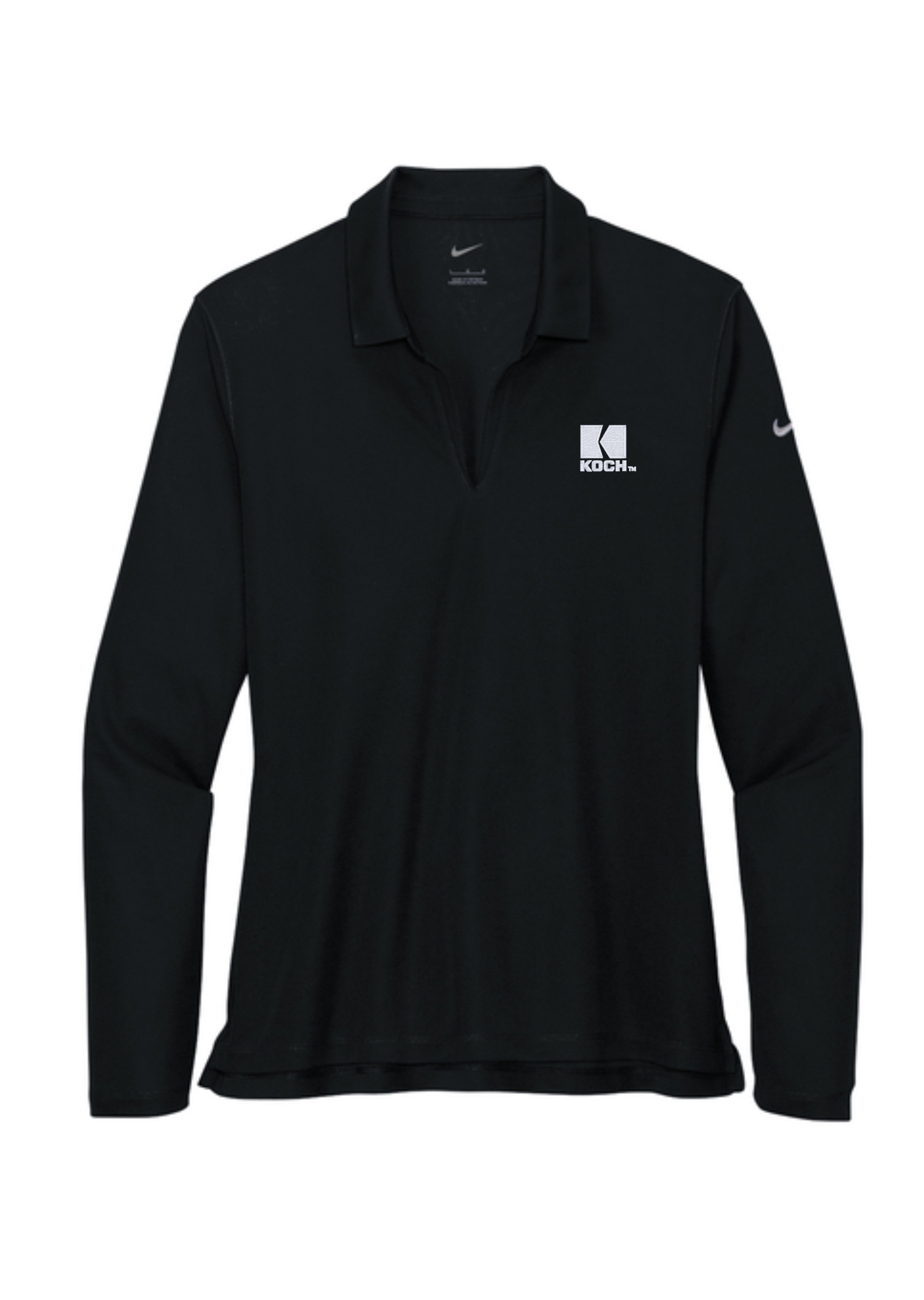 Nike NKDC2105 Women's Dri-FIT Micro Pique 20 Long Sleeve Polo With Koch Embroidery