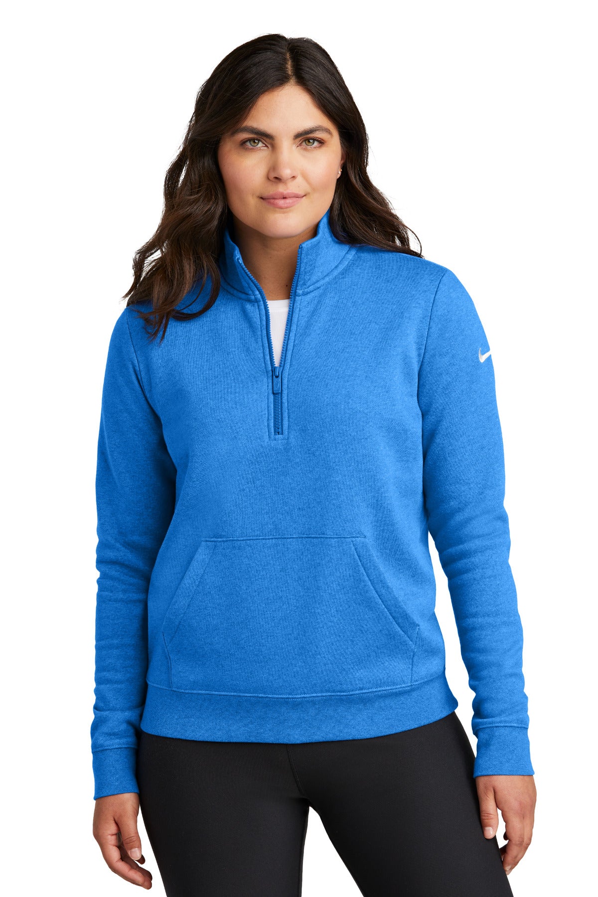 Nike Women's Club Fleece Sleeve Swoosh 1/2-Zip With Custom Embroidery