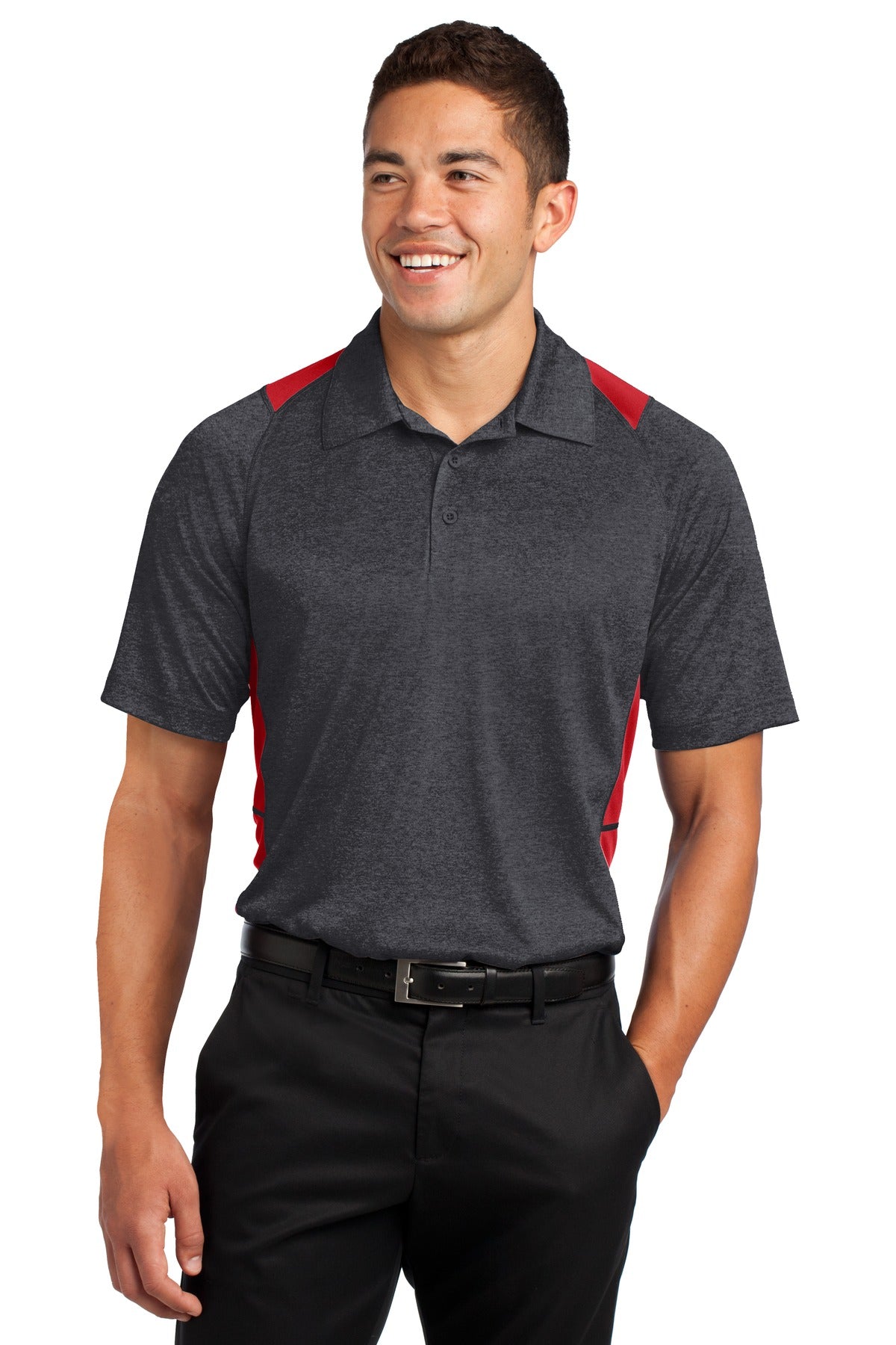 Model Graphite Heather/ True Red