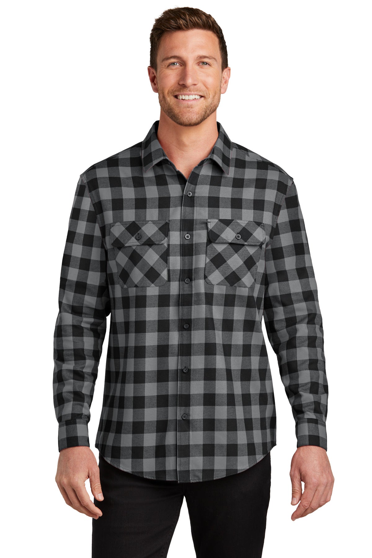 Model Grey/ Black Buffalo Check