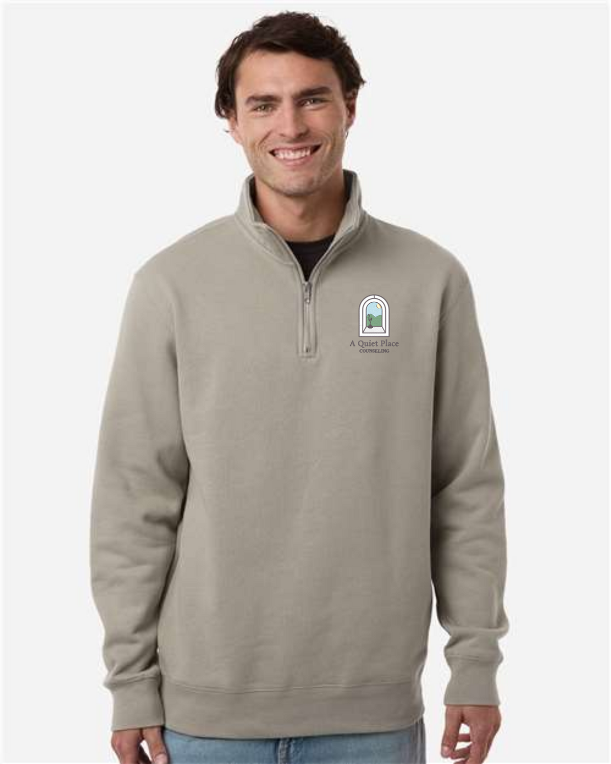 Independent Trading Co. SS4600QZ Midweight Quarter-Zip Pullover With A Quiet Place Embroidery