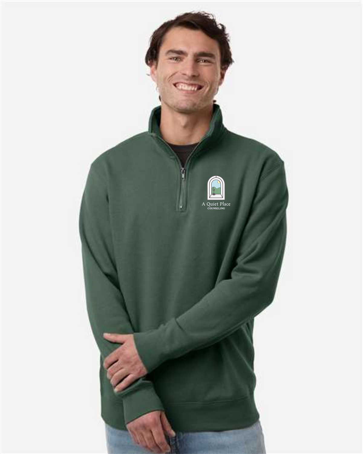 Independent Trading Co. SS4600QZ Midweight Quarter-Zip Pullover With A Quiet Place Embroidery